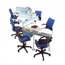 Partisi Kantor Modera Konfigurasi 4 Orang (Warna Biru)
