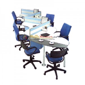 Partisi Kantor Modera Konfigurasi 4 Orang (Warna Biru)