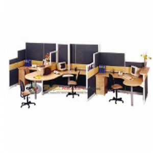 Partisi Kantor Uno Exclusive 3 Staff Configuration