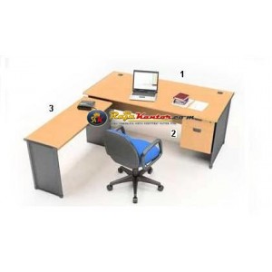 High Point One - Set Meja Kantor Beech Workstation-2