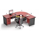 High Point One - Set Meja Kantor Mahogani Workstation-1