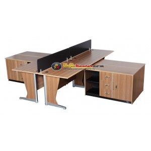 Uno Lavender Series - Meja Kerja Kantor 4 Staff (2)