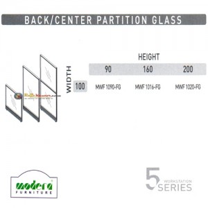 Modera 5 Workstation Series - Back & Center Partition Glass
