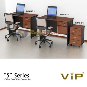 Vip S Series Office Desk With Drawer Set 2
