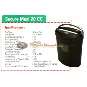 Mesin Penghancur Kertas Secure Max 20 CC