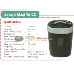 Mesin Penghancur Kertas Secure Maxi 16 CC