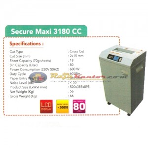Mesin Penghancur Kertas Secure Maxi 3180 CC