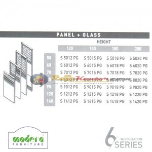Modera 6 Workstation Series Panel + Glass