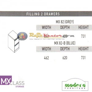 Modera MX Class Filling 2 Drawers MX 82(Grey), MX 82-B (Blue)