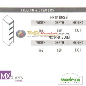 Modera MX Class Filling 4 Drawers MX 84(Grey), MX 84-B (Blue)