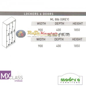 Modera MX Class Locker 6 Pintu ML 886 (Grey), ML 886-B (Blue)
