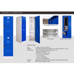 Locker Besi Alba Tanpa Kaki LC 2 Pintu KHS