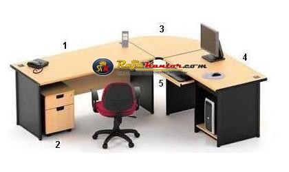 High Point One - Set Meja Kantor Beech Workstation-1