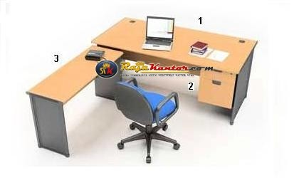High Point One - Set Meja Kantor Beech Workstation-2