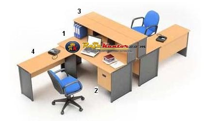 High Point One - Set Meja Kantor Beech Workstation-5