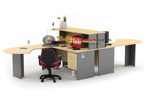 High Point Kozy Mercury - Meja Kantor Set Workstation-3