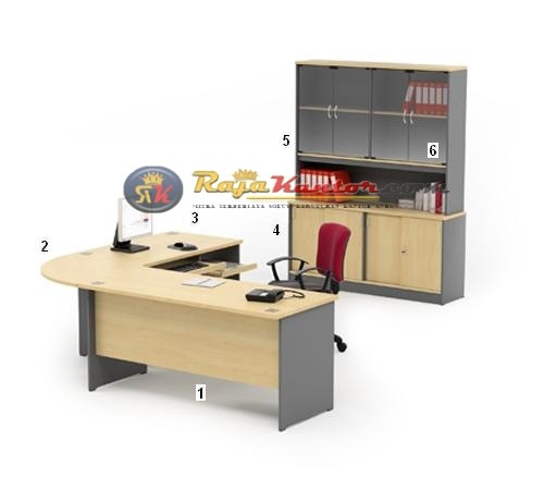 High Point Kozy Mercury - Meja Kantor Set Workstation-5