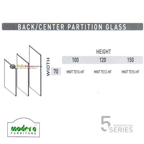 Modera 5 Workstation Series - Back & Center Partition Glass