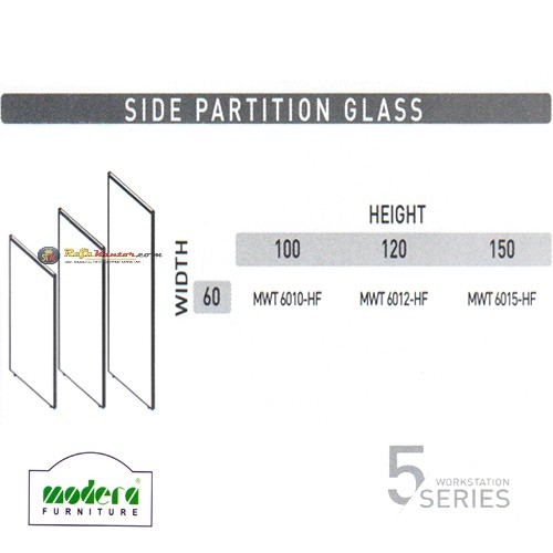 Modera 5 Workstation Series - Side Partition Glass