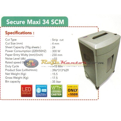 Mesin Penghancur Kertas Secure Maxi 34 SCM