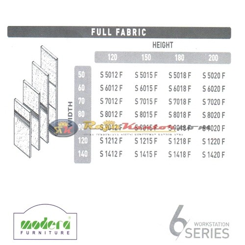 Modera 6 Workstation Series Full Fabric