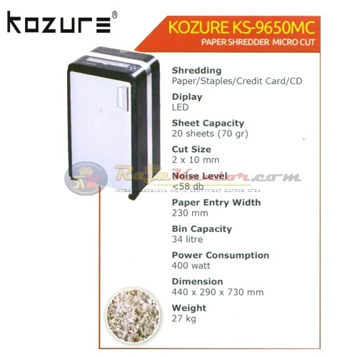 Mesin Penghancur Kertas Kozure KS - 9650MC