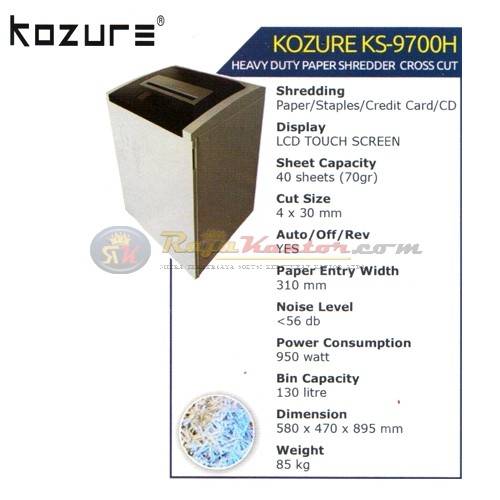 Mesin Penghancur Kertas Kozure KS - 9700H