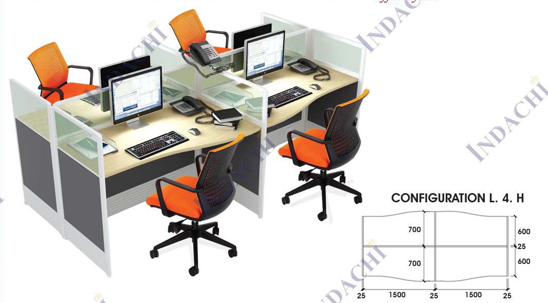 Partisi Kantor Indachi Configuration L4H
