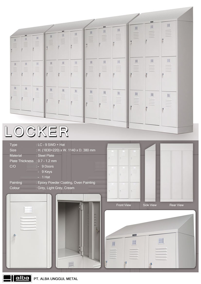 Locker Besi Alba Tanpa Kaki LC 9 SWD