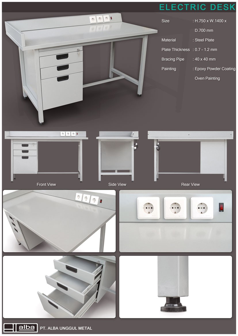 Meja Kantor Elektrik Besi Alba