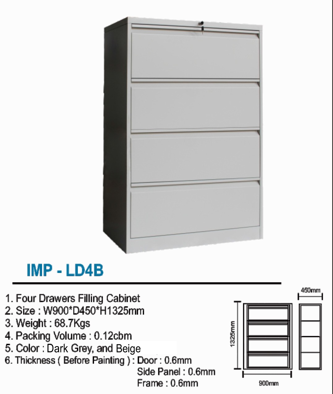 Filling Cabinet Importa IMP-LD4B