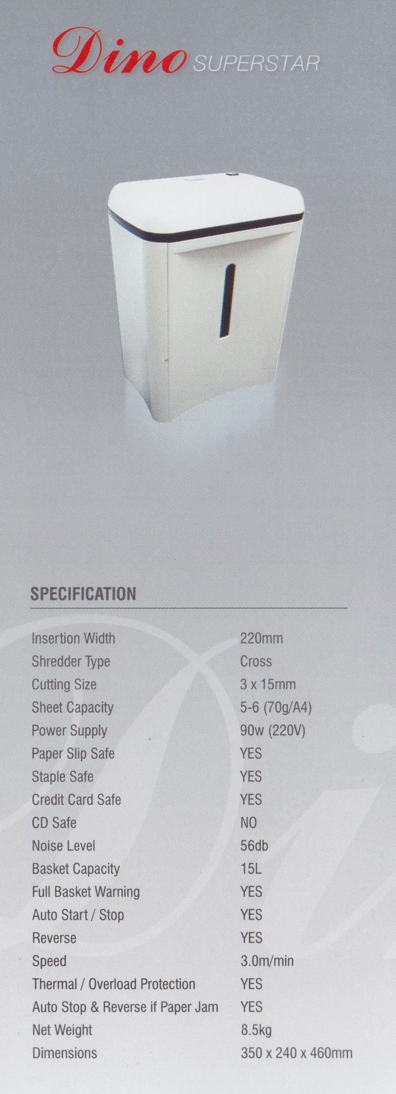 Mesin Penghancur Kertas Dino Superstar