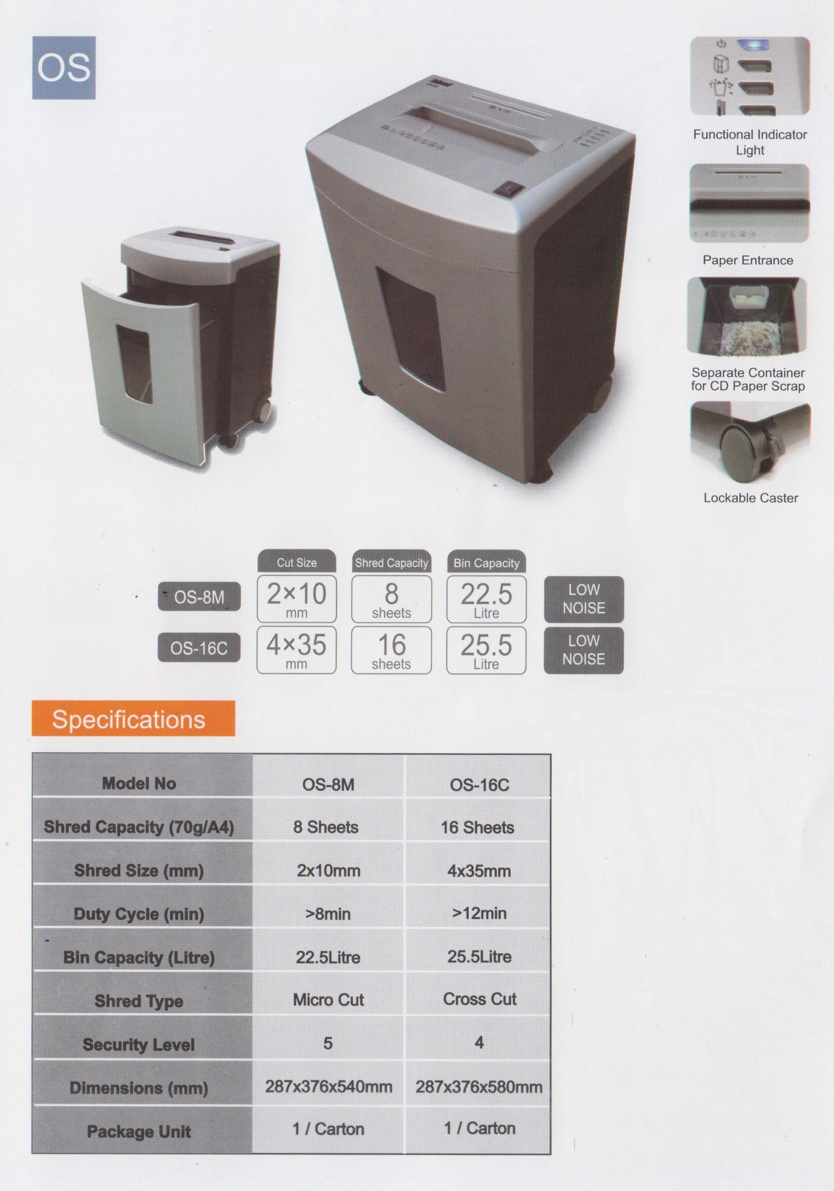 Mesin Penghancur Kertas Ishred OS-16C