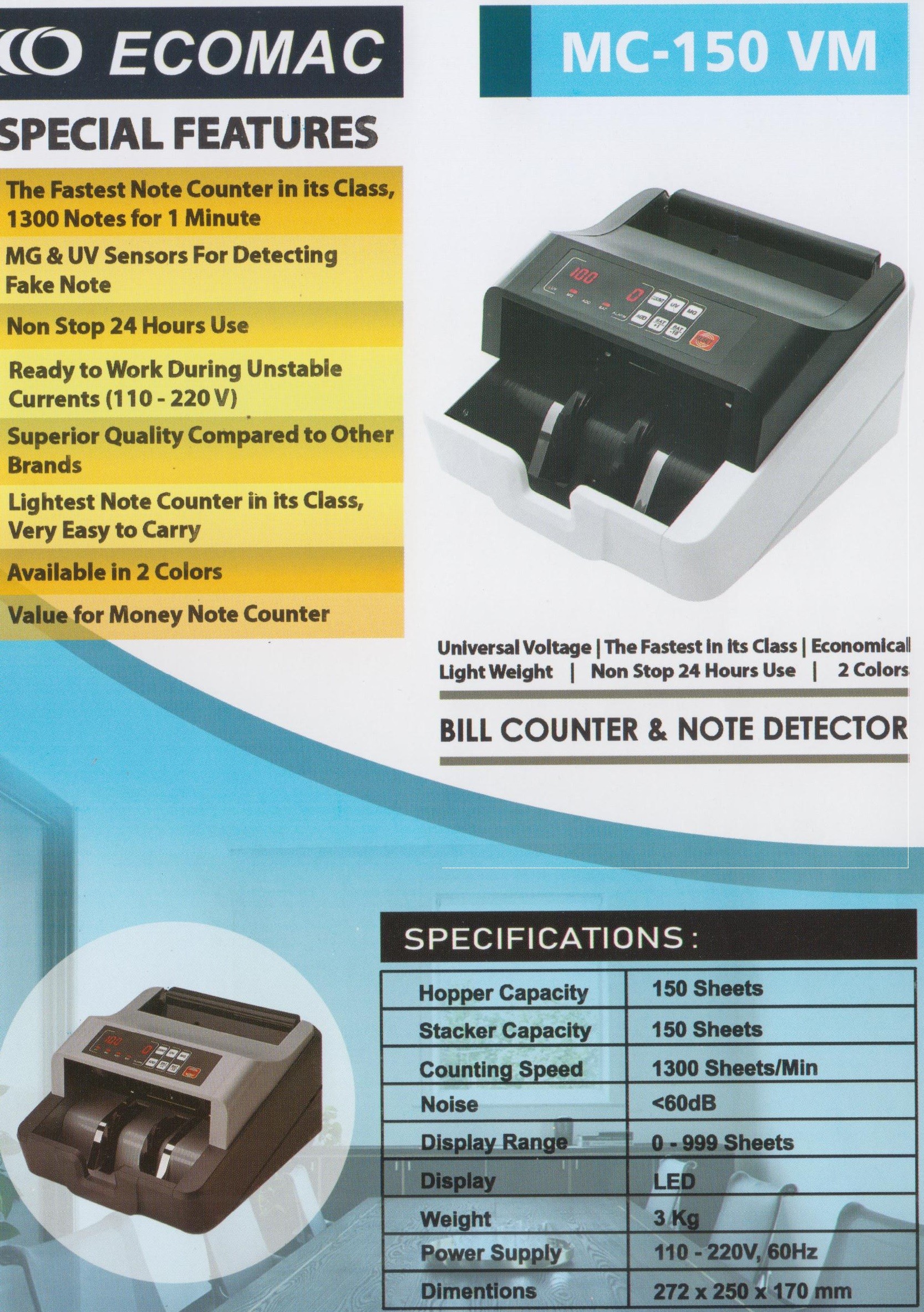 Mesin Penghitung Uang Ecomac MC-150 VM