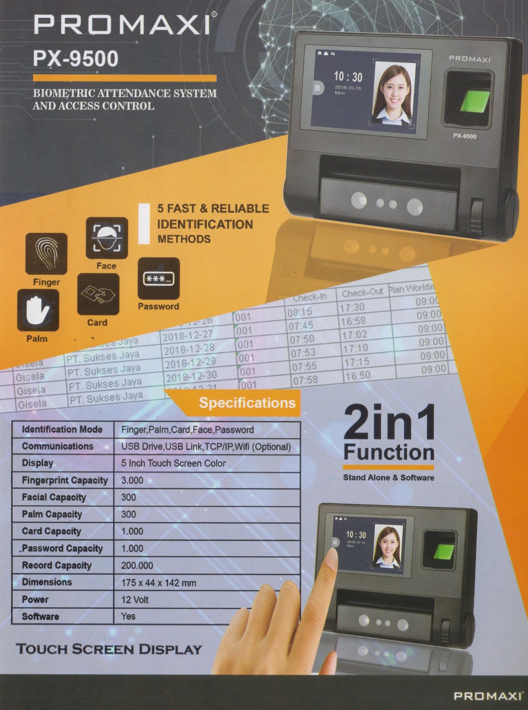 Mesin Absensi Promaxi PX-9500