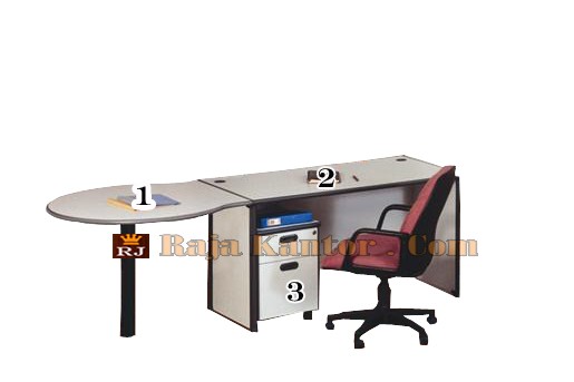 Meja Kantor Uno Classic Series Warna Grey