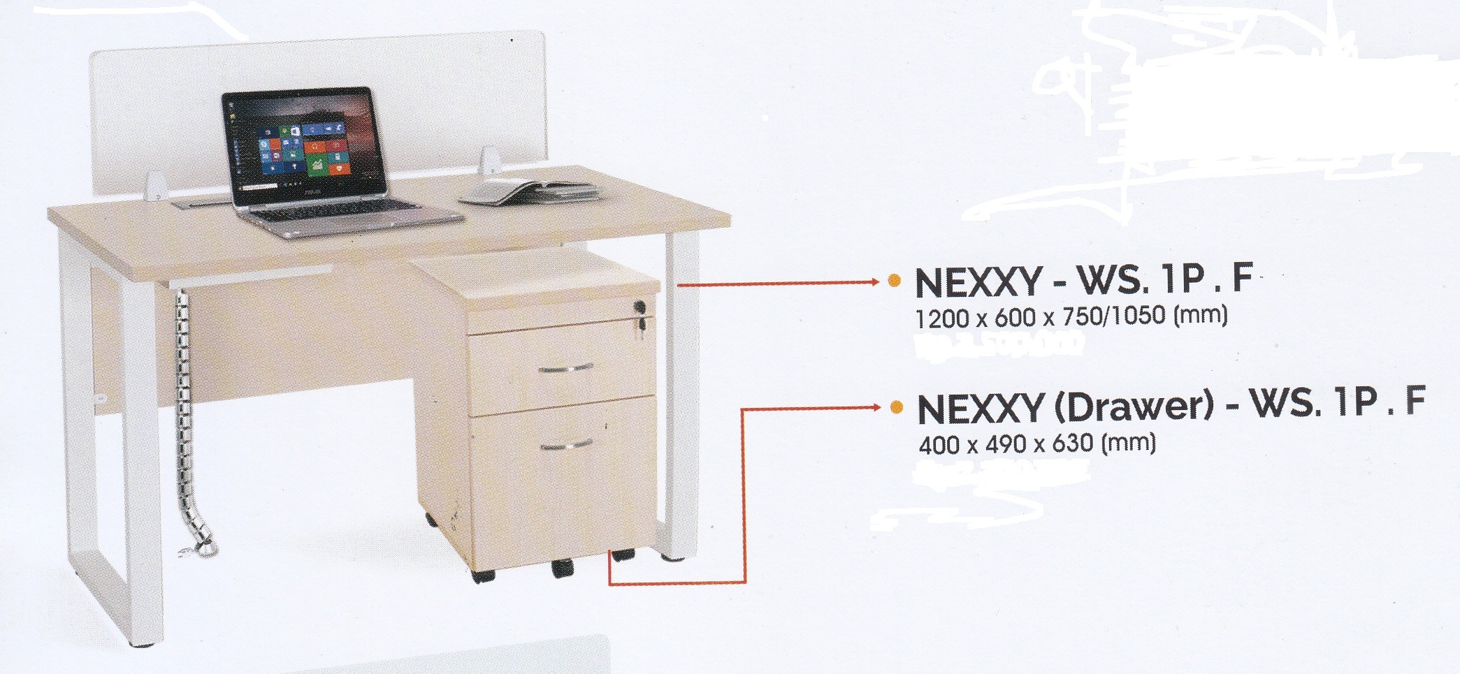 Meja Kantor Ichiko NEXXY - WS.1P.F