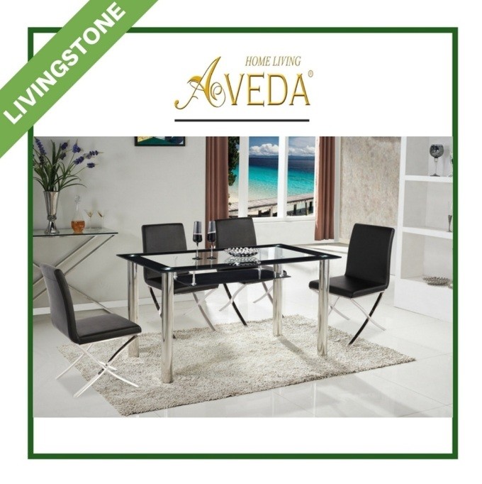 MEJA MAKAN AVEDA AXEL LIVING STONE BLACK