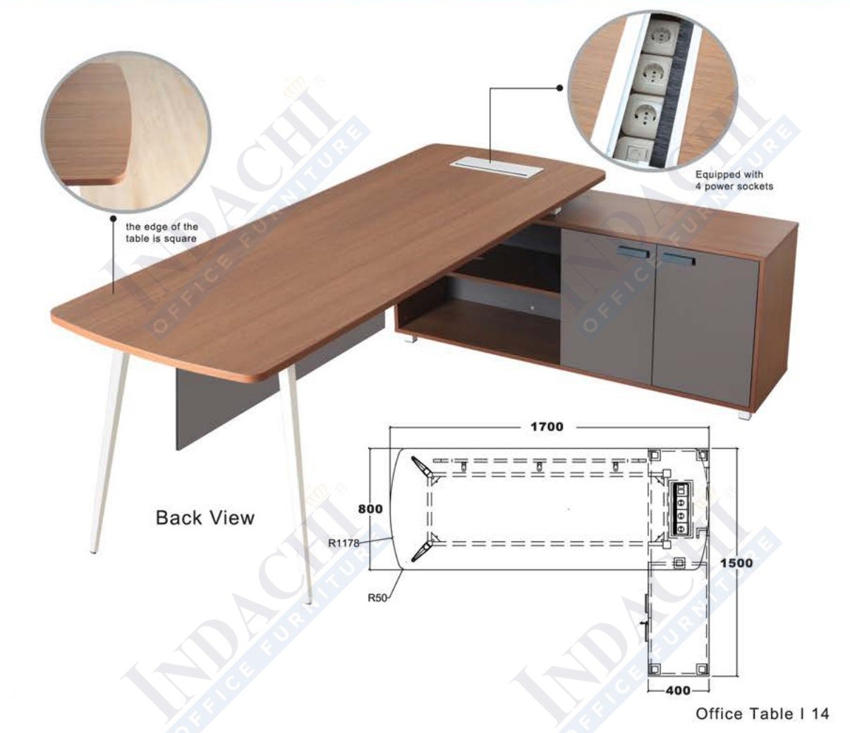 Meja Kantor Indachi Elvaro MGR - 170