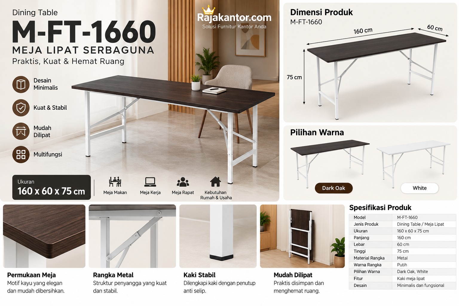 Meja Lipat Expo MFT 1660