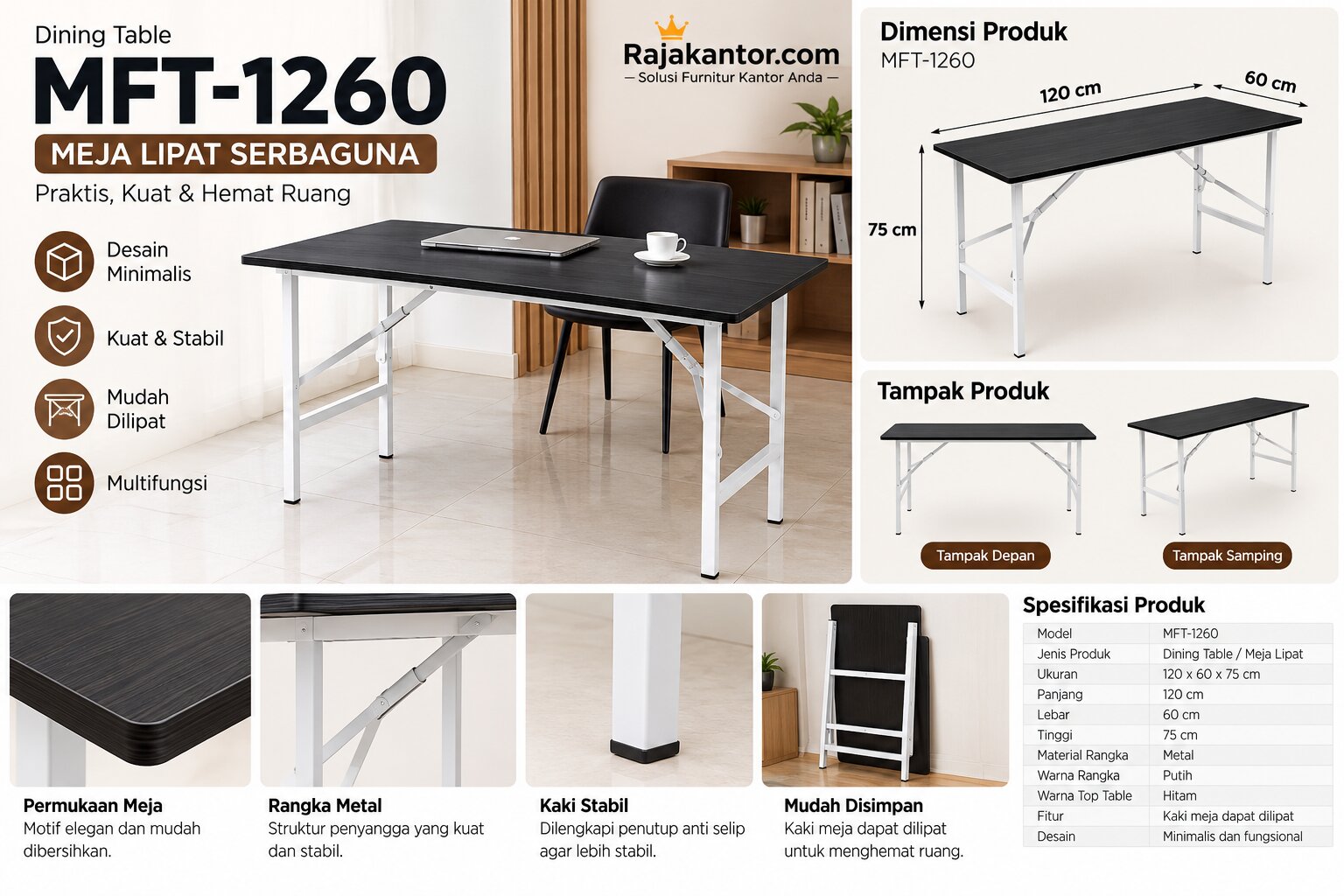 Meja Lipat Expo MFT 1260